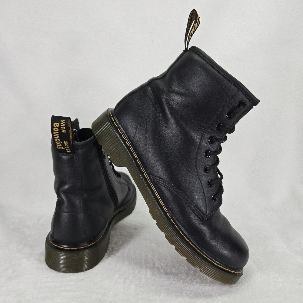 Dr Martens Boot Women 5 Black 1460 J Leather Combat Ankle Side Zip Lace Up 8 Eye